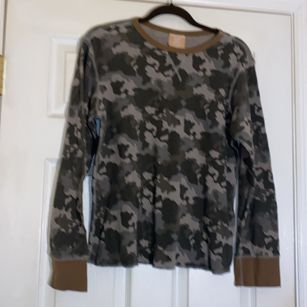 Canyon River Mens Camouflage Crew Neck Thermal Long Sleeve Shirt Size Med 38-40